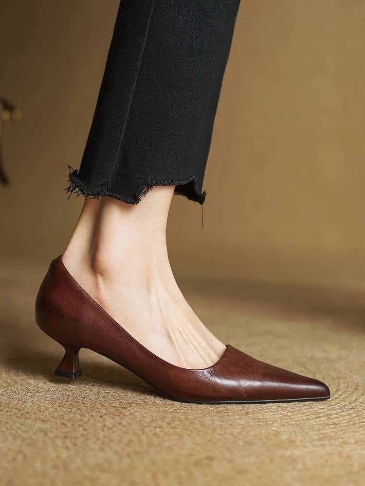Kemetta™ – Escarpins à Bout Pointu en Cuir Véritable