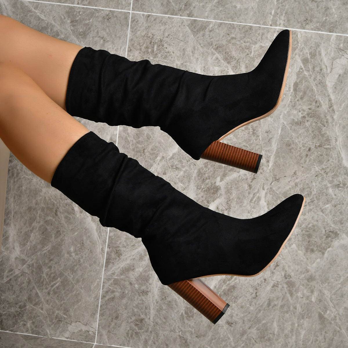 Kemetta™ – Bottes Hautes à Talons Carrés & Confort