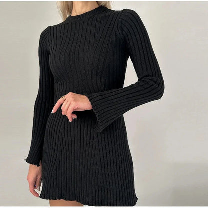 Kemetta™ – Robe Tricotée à Col Montant – Automne & Hiver