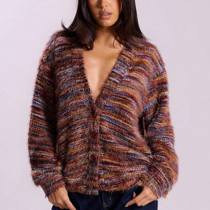Kemetta™ – Cardigan Tricoté à Rayures