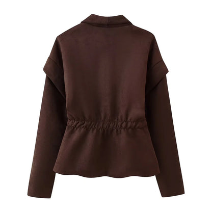 Kemetta™ –  Blazer Suédé à Bouton Unique