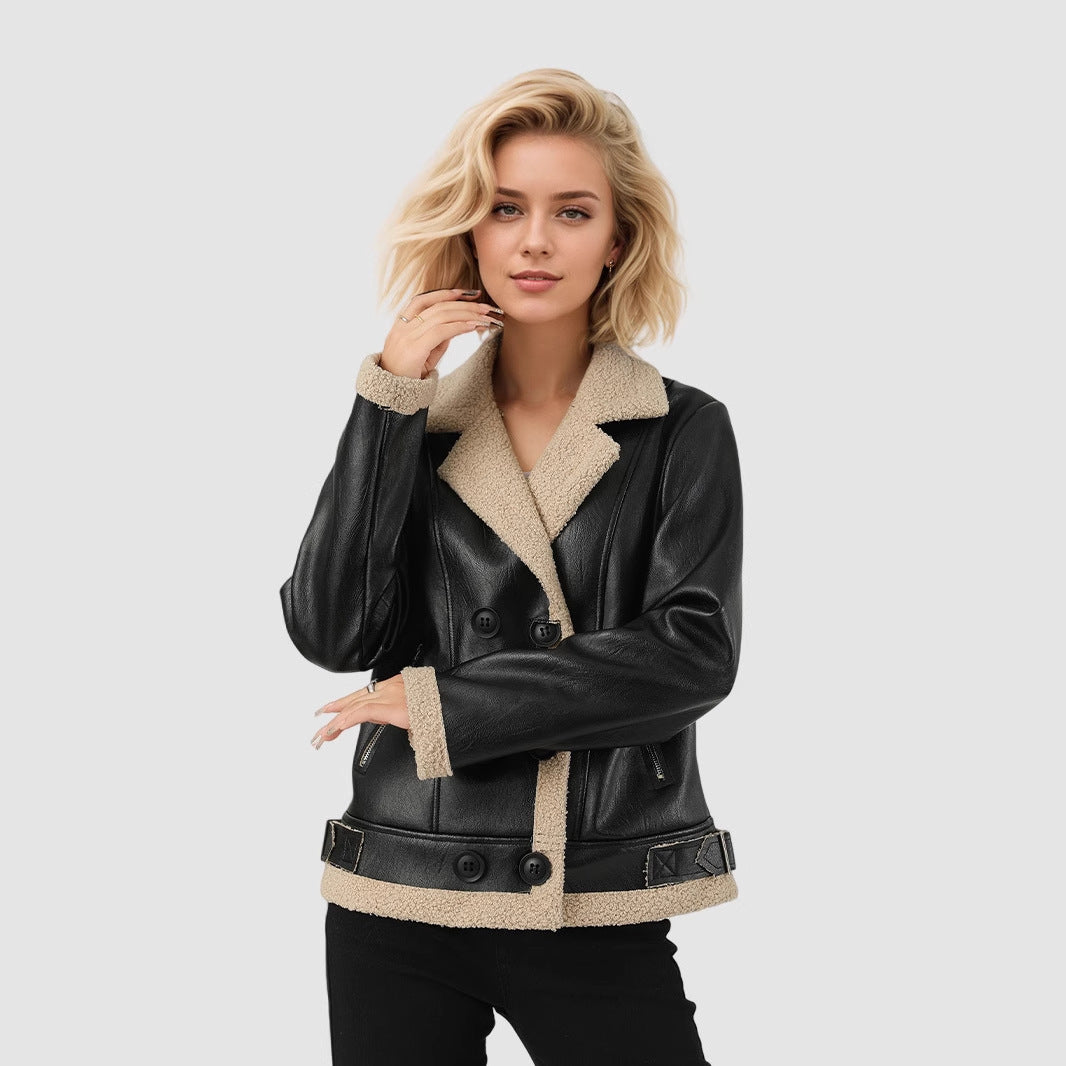 Kemetta™ –  Veste en Cuir Matelassée Femme