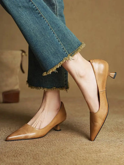 Kemetta™ –  Escarpins à Bout Pointu en Cuir Véritable