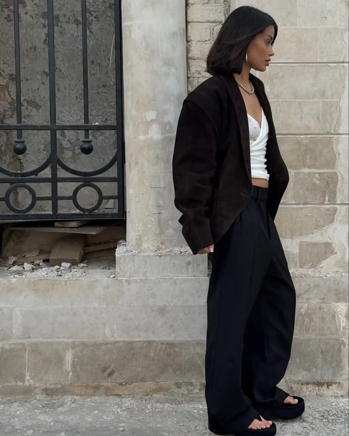 Kemetta™ –  Blazer Suédé à Bouton Unique