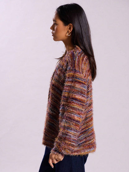 Kemetta™ – Cardigan Tricoté à Rayures